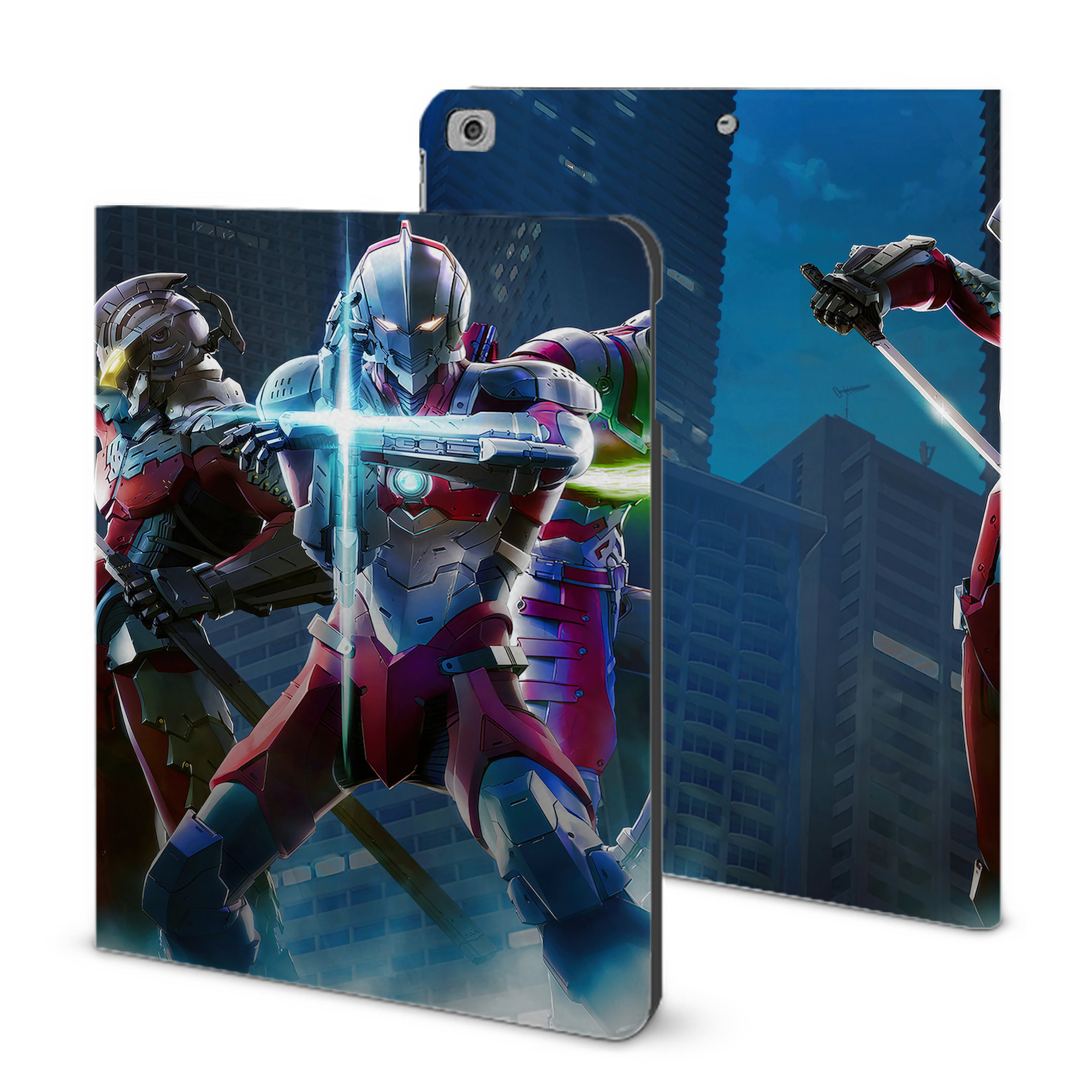 （画像用） ウルトラマン Ultraman IPad ケース ブック型 PUレザー TPU 耐衝撃 軽量 薄型 ペン収納なし 全面保護 IPad 各モデル対応